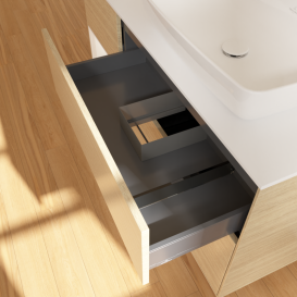 Тумба под раковину Villeroy & Boch Finion 120х50,1 см с подсветкой МДФ шпон дуба/стекло белое матовое G801MTPC