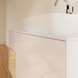 Тумба под раковину Villeroy & Boch Finion 120х50,1 см с подсветкой МДФ глянцевый белый лак/стекло белое матовое G801PCGF