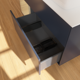 Тумба под раковину Villeroy & Boch Finion 120х50,1 см с подсветкой МДФ темно-синий матовый лак/стекло белое матовое G801PCHG