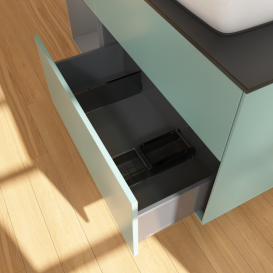 Тумба под раковину Villeroy & Boch Finion 120х50,1 см с подсветкой МДФ оливковый матовый лак/стекло черное матовое G802GKGM