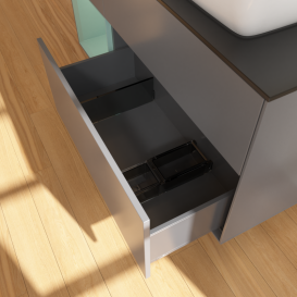 Тумба под раковину Villeroy & Boch Finion 120х50,1 см с подсветкой МДФ антрацит матовый лак/стекло черное матовое G802GMGK