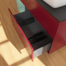 Тумба под раковину Villeroy & Boch Finion 120х50,1 см с подсветкой МДФ пион матовый лак/стекло черное матовое G802GMHB