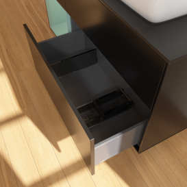 Тумба под раковину Villeroy & Boch Finion 120х50,1 см с подсветкой МДФ черный матовый лак/стекло черное матовое G802GMPD