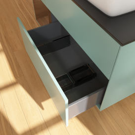 Тумба под раковину Villeroy & Boch Finion 120х50,1 см с подсветкой МДФ оливковый матовый лак/стекло черное матовое G802GNGM