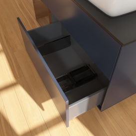 Тумба под раковину Villeroy & Boch Finion 120х50,1 см с подсветкой МДФ темно-синий матовый лак/стекло черное матовое G802GNHG