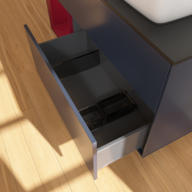 Тумба под раковину Villeroy & Boch Finion 120х50,1 см с подсветкой МДФ темно-синий матовый лак/стекло черное матовое G802HBHG