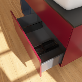 Тумба под раковину Villeroy & Boch Finion 120х50,1 см с подсветкой МДФ пион матовый лак/стекло черное матовое G802HGHB