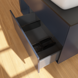 Тумба під раковину Villeroy & Boch Finion 120х50,1 см із підсвічуванням МДФ темно-синій матовий лак/скло чорне матове G802HGHG