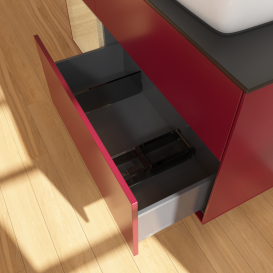 Тумба под раковину Villeroy & Boch Finion 120х50,1 см с подсветкой МДФ пион матовый лак/стекло черное матовое G802PCHB