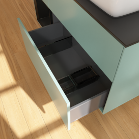 Тумба под раковину Villeroy & Boch Finion 120х50,1 см с подсветкой МДФ оливковый матовый лак/стекло черное матовое G802PDGM