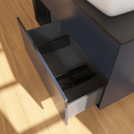 Тумба под раковину Villeroy & Boch Finion 120х50,1 см с подсветкой МДФ темно-синий матовый лак/стекло черное матовое G802PDHG