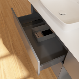 Тумба под раковину Villeroy & Boch Finion 120х50,1 см с подсветкой МДФ антрацит матовый лак/стекло белое матовое F811GKGK