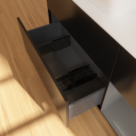 Тумба под раковину Villeroy & Boch Finion 120х50,1 см с подсветкой МДФ черный матовый лак/стекло белое матовое F811GKPD