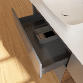 Тумба под раковину Villeroy & Boch Finion 120х50,1 см с подсветкой МДФ антрацит матовый лак/стекло белое матовое F811GNGK