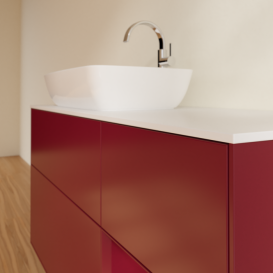 Тумба под раковину Villeroy & Boch Finion 120х50,1 см с подсветкой МДФ пион матовый лак/стекло белое матовое F811HBHB