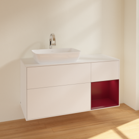 Тумба под раковину Villeroy & Boch Finion 120х50,1 см с подсветкой МДФ белый матовый лак/стекло белое матовое F811HBMT