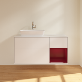 Тумба под раковину Villeroy & Boch Finion 120х50,1 см с подсветкой МДФ белый матовый лак/стекло белое матовое F811HBMT