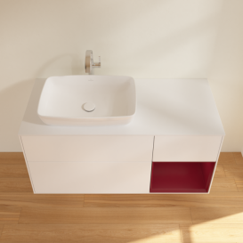 Тумба под раковину Villeroy & Boch Finion 120х50,1 см с подсветкой МДФ белый матовый лак/стекло белое матовое F811HBMT