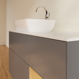 Тумба под раковину Villeroy & Boch Finion 120х50,1 см с подсветкой МДФ антрацит матовый лак/стекло белое матовое F811HFGK