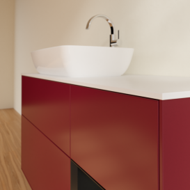 Тумба под раковину Villeroy & Boch Finion 120х50,1 см с подсветкой МДФ пион матовый лак/стекло белое матовое F811PDHB