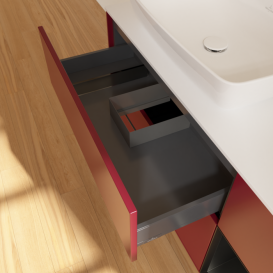 Тумба под раковину Villeroy & Boch Finion 120х50,1 см с подсветкой МДФ пион матовый лак/стекло белое матовое F811PDHB