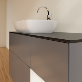 Тумба под раковину Villeroy & Boch Finion 120х50,1 см с подсветкой МДФ антрацит матовый лак/стекло черное матовое F812GFGK