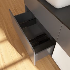 Тумба под раковину Villeroy & Boch Finion 120х50,1 см с подсветкой МДФ антрацит матовый лак/стекло черное матовое F812GFGK