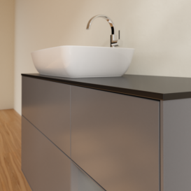 Тумба под раковину Villeroy & Boch Finion 120х50,1 см с подсветкой МДФ антрацит матовый лак/стекло черное матовое F812GKGK