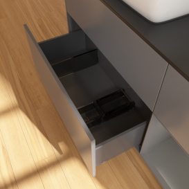 Тумба под раковину Villeroy & Boch Finion 120х50,1 см с подсветкой МДФ антрацит матовый лак/стекло черное матовое F812GKGK