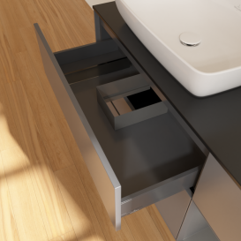 Тумба под раковину Villeroy & Boch Finion 120х50,1 см с подсветкой МДФ антрацит матовый лак/стекло черное матовое F812GKGK