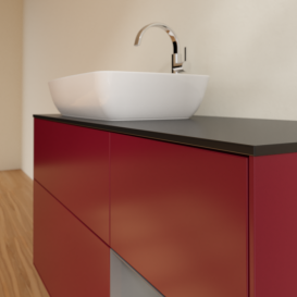 Тумба под раковину Villeroy & Boch Finion 120х50,1 см с подсветкой МДФ пион матовый лак/стекло черное матовое F812GKHB