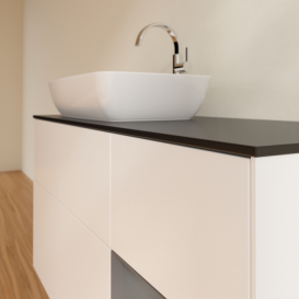 Тумба под раковину Villeroy & Boch Finion 120х50,1 см с подсветкой МДФ белый матовый лак/стекло черное матовое F812GKMT