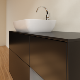 Тумба под раковину Villeroy & Boch Finion 120х50,1 см с подсветкой МДФ черный матовый лак/стекло черное матовое F812GKPD