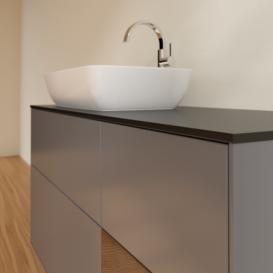 Тумба под раковину Villeroy & Boch Finion 120х50,1 см с подсветкой МДФ антрацит матовый лак/стекло черное матовое F812GNGK