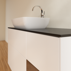 Тумба под раковину Villeroy & Boch Finion 120х50,1 см с подсветкой МДФ белый матовый лак/стекло черное матовое F812GNMT