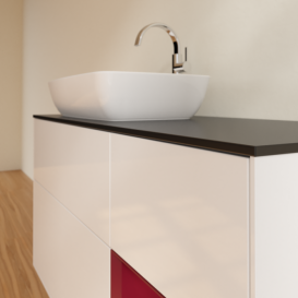 Тумба под раковину Villeroy & Boch Finion 120х50,1 см с подсветкой МДФ глянцевый белый лак/стекло черное матовое F812HBGF