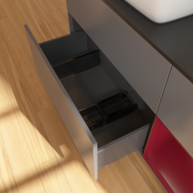 Тумба под раковину Villeroy & Boch Finion 120х50,1 см с подсветкой МДФ антрацит матовый лак/стекло черное матовое F812HBGK