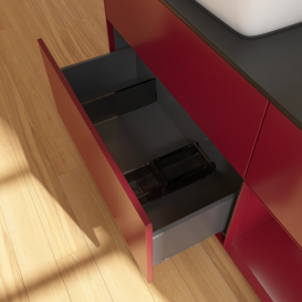 Тумба под раковину Villeroy & Boch Finion 120х50,1 см с подсветкой МДФ пион матовый лак/стекло черное матовое F812HBHB