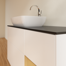 Тумба под раковину Villeroy & Boch Finion 120х50,1 см с подсветкой МДФ белый матовый лак/стекло черное матовое F812HFMT