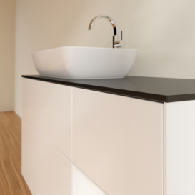 Тумба под раковину Villeroy & Boch Finion 120х50,1 см с подсветкой МДФ белый матовый лак/стекло черное матовое F812MTMT