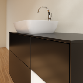 Тумба под раковину Villeroy & Boch Finion 120х50,1 см с подсветкой МДФ черный матовый лак/стекло черное матовое F812MTPD