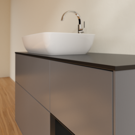 Тумба под раковину Villeroy & Boch Finion 120х50,1 см с подсветкой МДФ антрацит матовый лак/стекло черное матовое F812PDGK