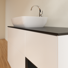 Тумба под раковину Villeroy & Boch Finion 120х50,1 см с подсветкой МДФ белый матовый лак/стекло черное матовое F812PDMT