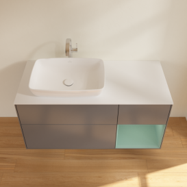 Тумба под раковину Villeroy & Boch Finion 120х50,1 см с подсветкой МДФ антрацит матовый лак/стекло белое матовое F811GMGK