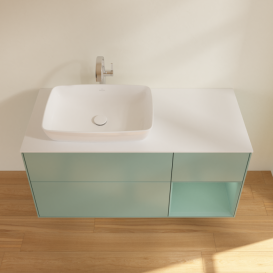 Тумба под раковину Villeroy & Boch Finion 120х50,1 см с подсветкой МДФ оливковый матовый лак/стекло белое матовое F811GMGM