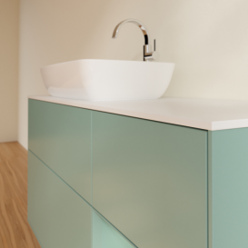 Тумба под раковину Villeroy & Boch Finion 120х50,1 см с подсветкой МДФ оливковый матовый лак/стекло белое матовое F811GMGM