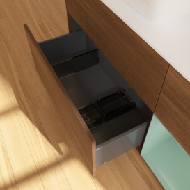 Тумба под раковину Villeroy & Boch Finion 120х50,1 см с подсветкой МДФ шпон грецкого ореха/стекло белое матовое F811GMGN