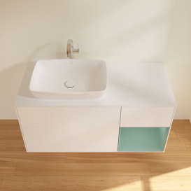 Тумба под раковину Villeroy & Boch Finion 120х50,1 см с подсветкой МДФ белый матовый лак/стекло белое матовое F811GMMT