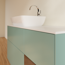 Тумба под раковину Villeroy & Boch Finion 120х50,1 см с подсветкой МДФ оливковый матовый лак/стекло белое матовое F811GNGM