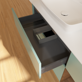 Тумба под раковину Villeroy & Boch Finion 120х50,1 см с подсветкой МДФ оливковый матовый лак/стекло белое матовое F811GNGM